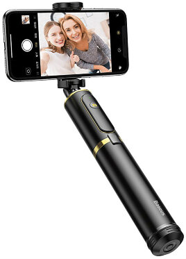 

Монопод для селфи Baseus Fully Folding Selfie Stick Gold+black