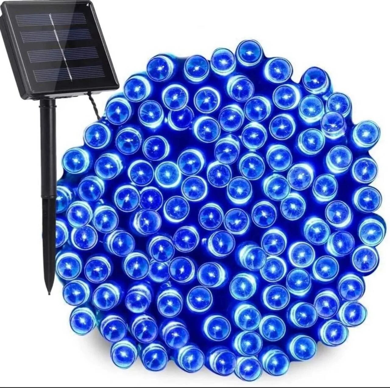 

Гірлянда вулична 100 LED на сонячній батареї, синій 10 м.