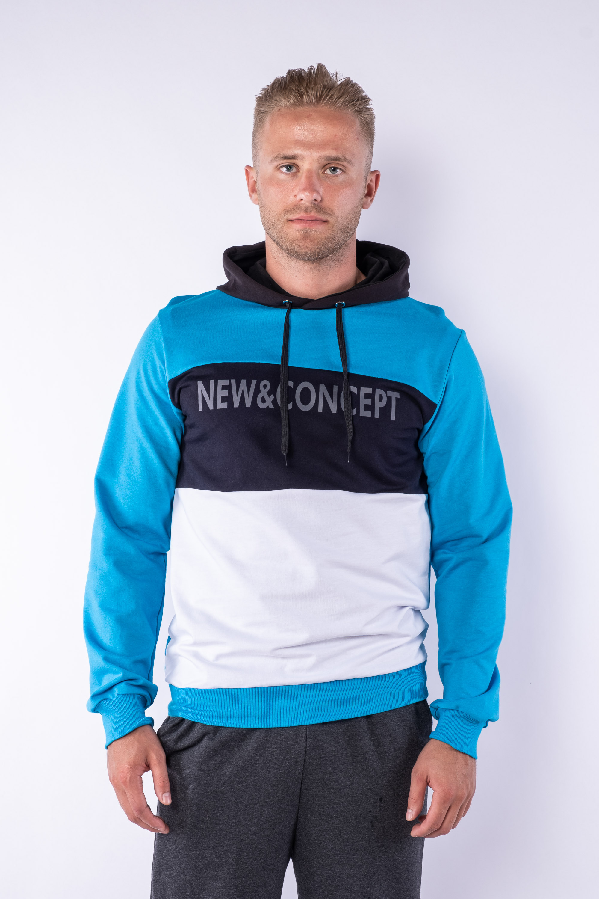 

Худи Time of Style 85F460  Бирюзовый/темно-синий, Худи Time of Style 85F460 M Бирюзовый/темно-синий