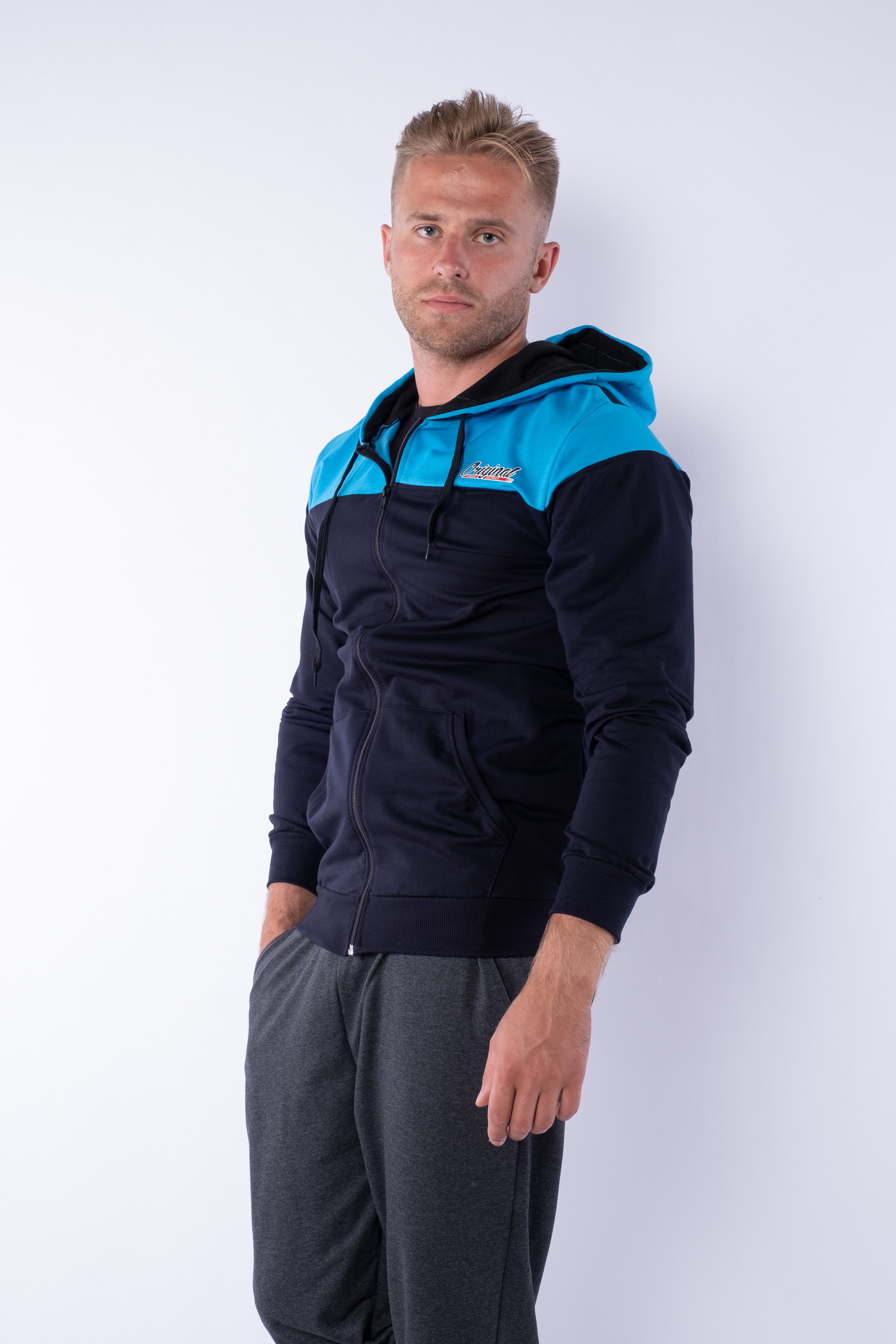 

Худи Time of Style 85F459 XXL Темно-синий/бирюзовый