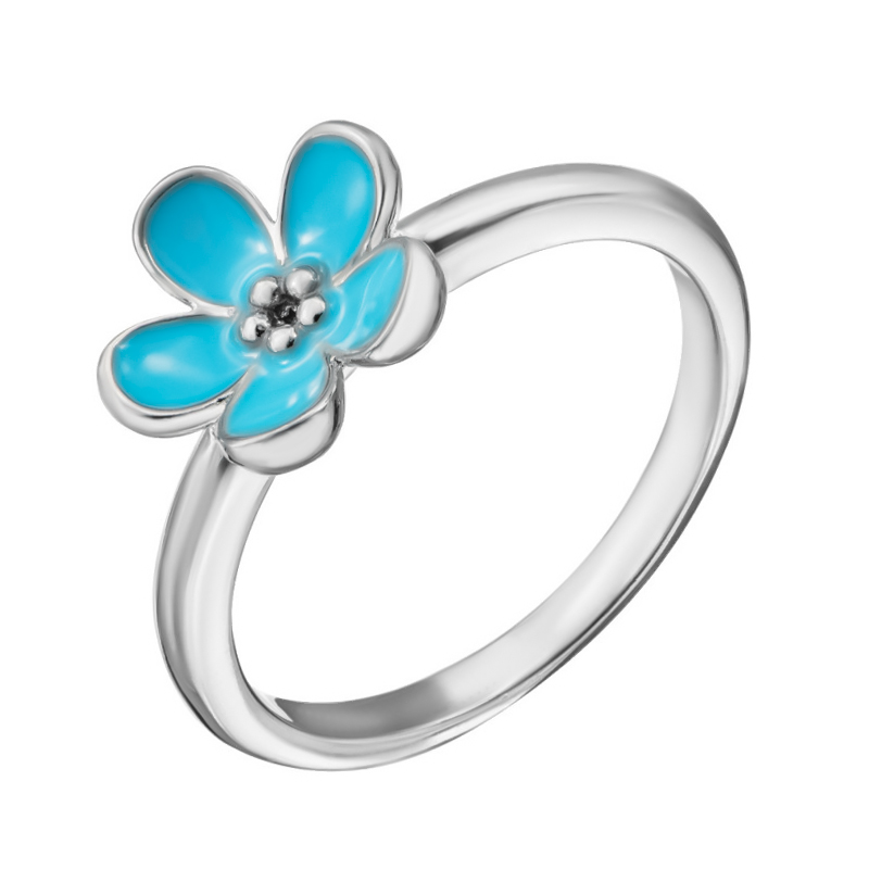 

Серебряное кольцо с голубой эмалью 000132615 16.5 размера