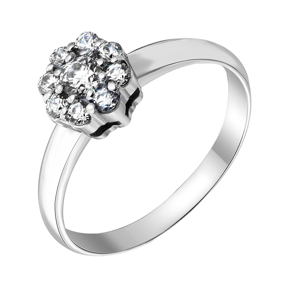 

Золотое кольцо в белом цвете с фианитом S Zirconia 000095168 17.5 размера