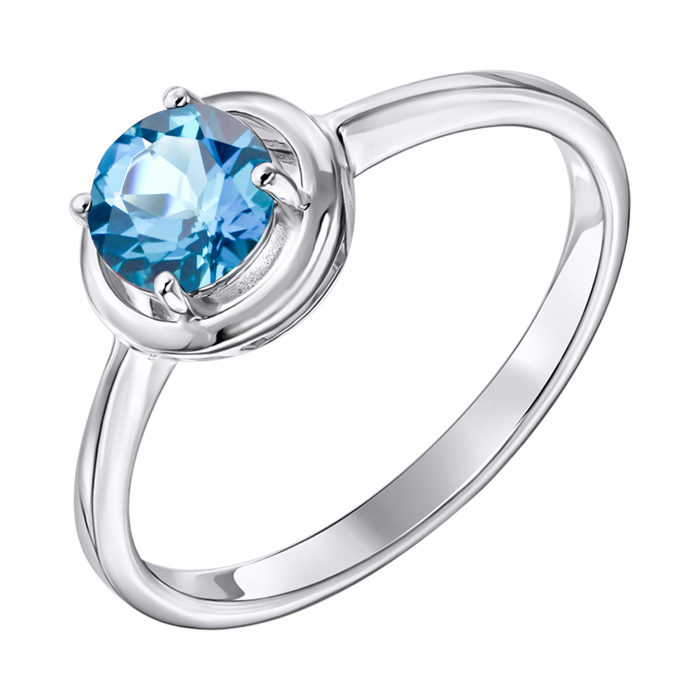 

Серебряное кольцо с голубым топазом 000117798 17.5 размера