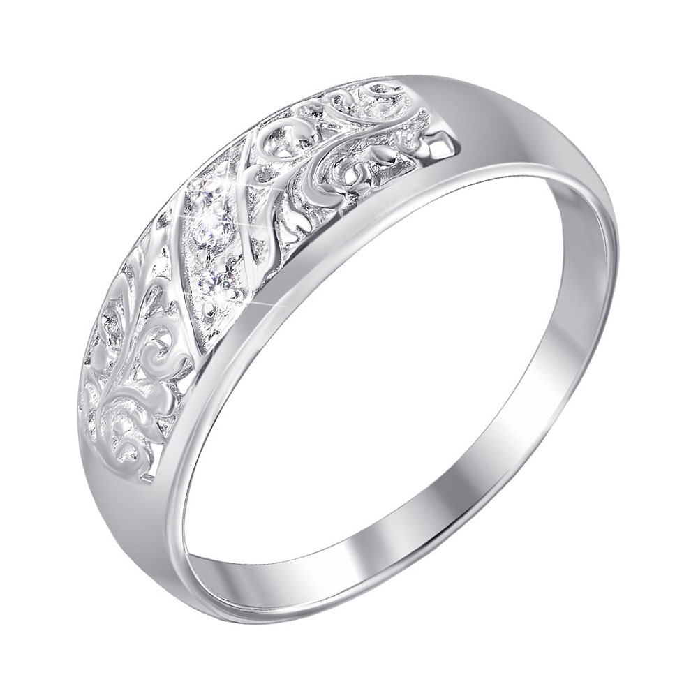 

Серебряное кольцо с цирконием 000140462 18.5 размера