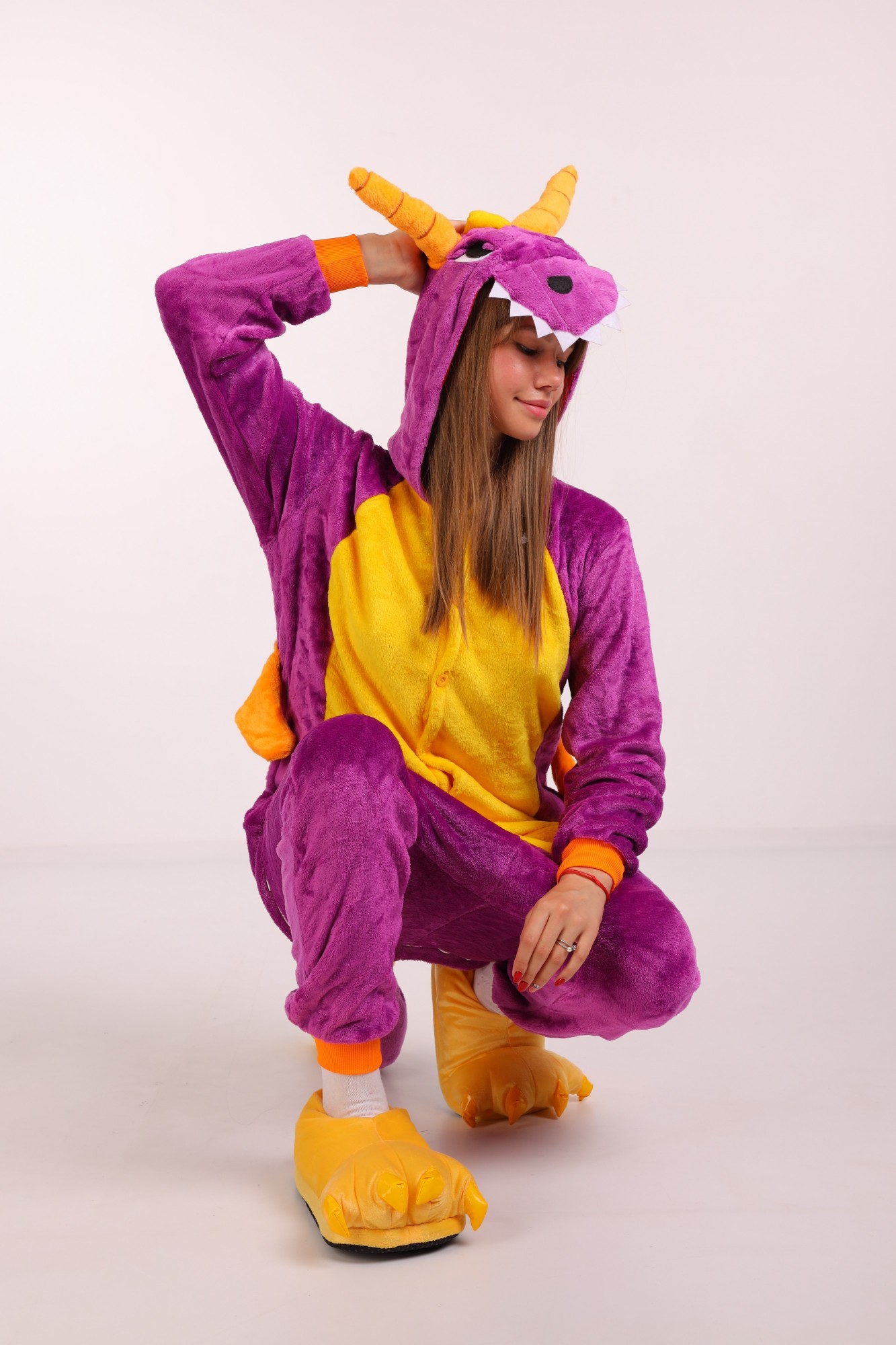 

Пижама Кигуруми Kigurumi Дракон Спайро Динозавр Для Детей И Подростков Фиолетовый 155-165 см. (1025/1)