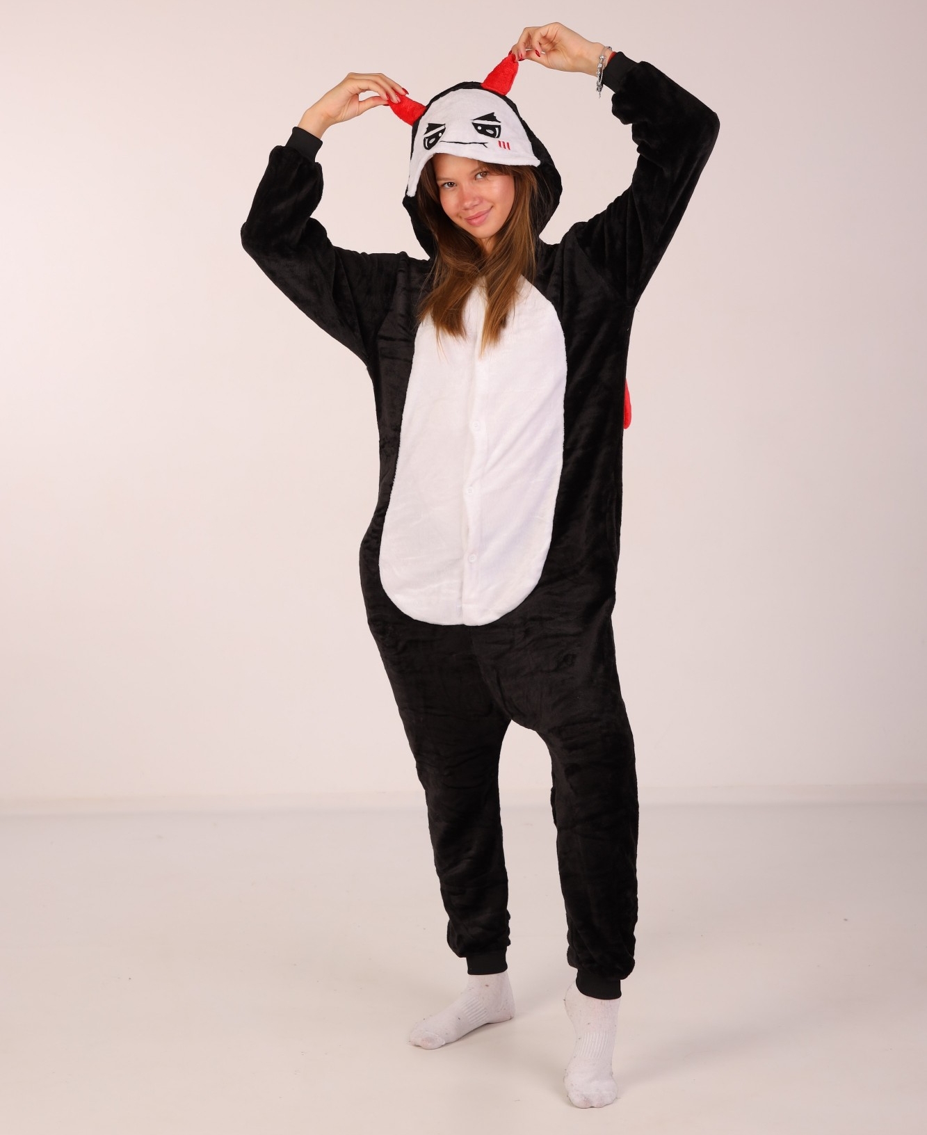 

Пижама Кигуруми Kigurumi Чертенок Для Детей И Подростков Черный 155-165 см. (1021/1)