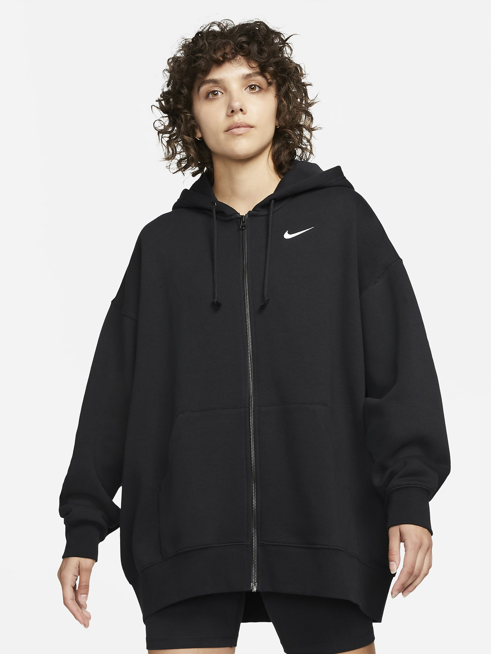 

Толстовка Nike W Nsw Essntl Clctn Flc Oos Fz DD5634-010  Черная, Толстовка Nike W Nsw Essntl Clctn Flc Oos Fz DD5634-010 S Черная