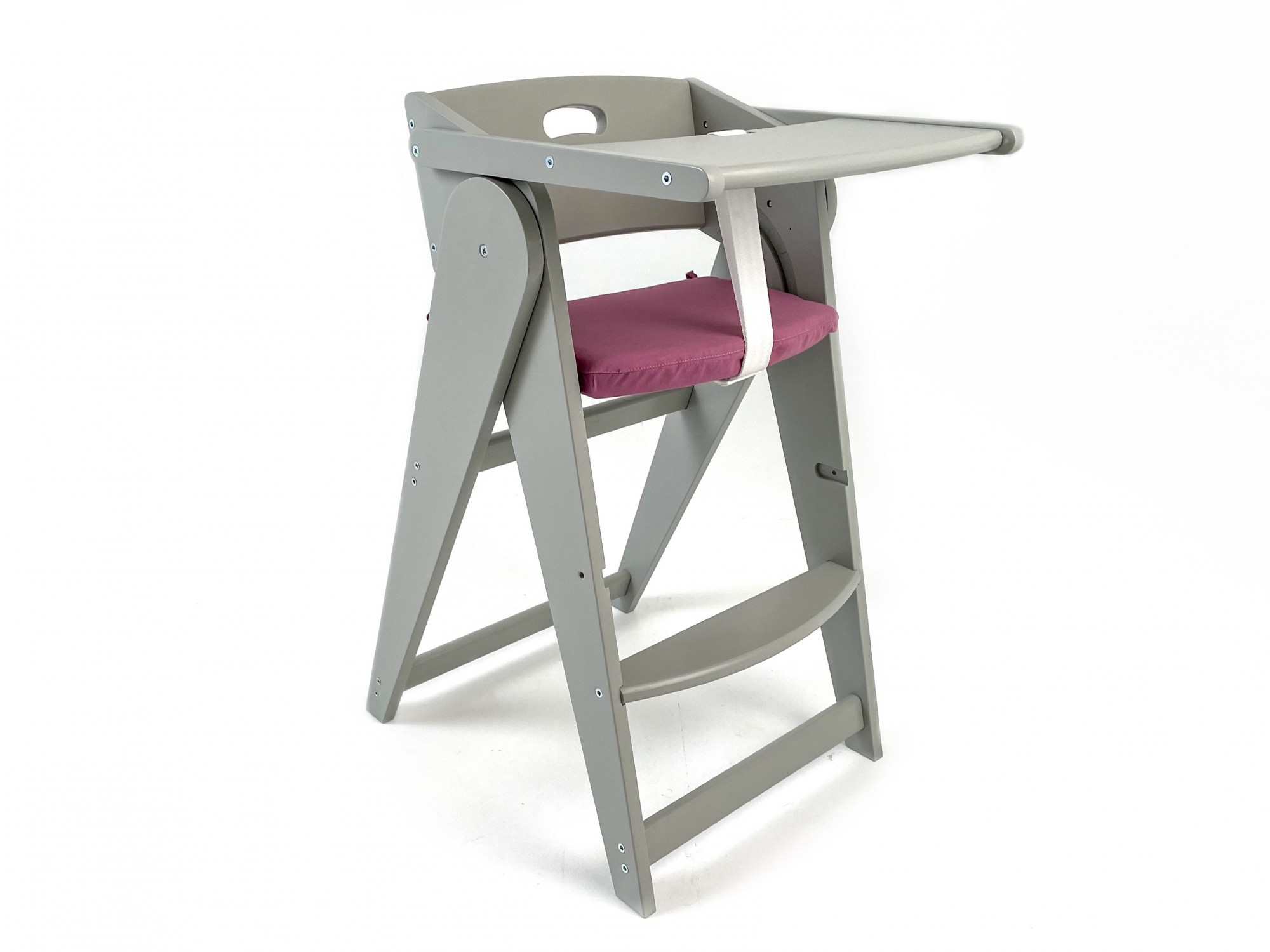 

Детский стульчик ZIGZAG WOOD ATELIER с подушкой для сиденья из натурального дерева с подставкой и столиком Береза 76х44х41 Серый