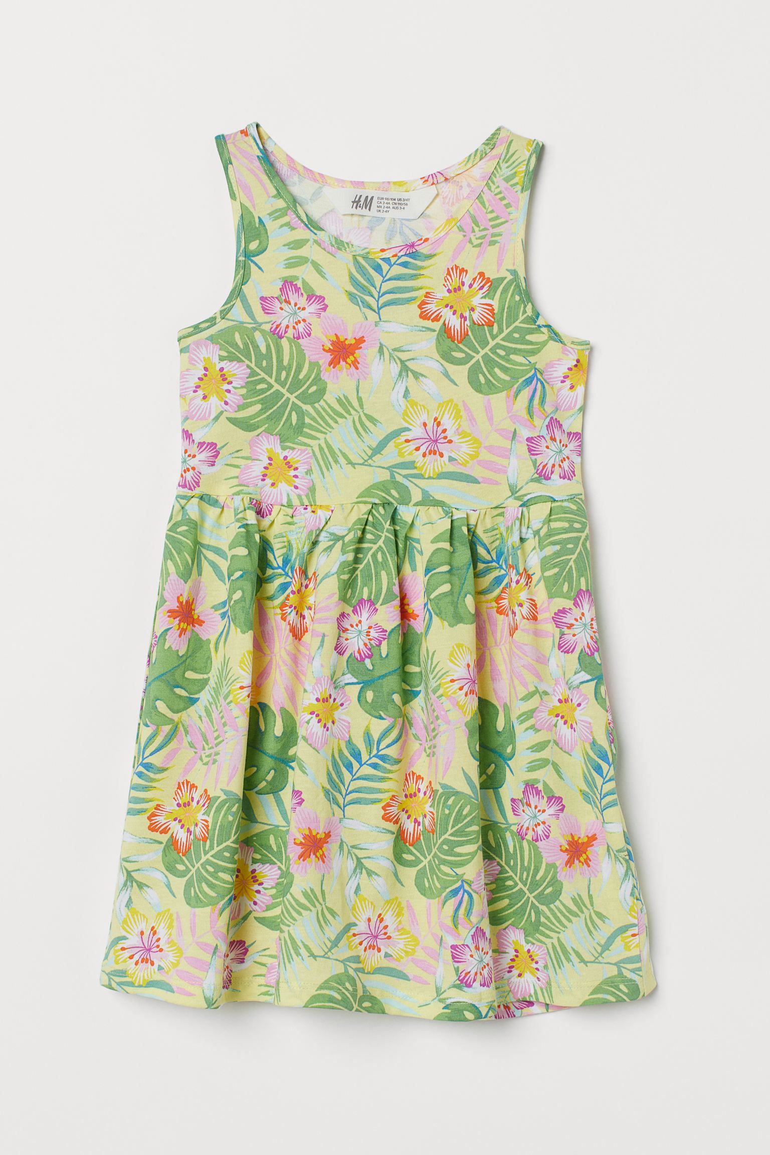 

Сарафан для девочки H&M с листьями и цветами жёлтый (0870530050) 140