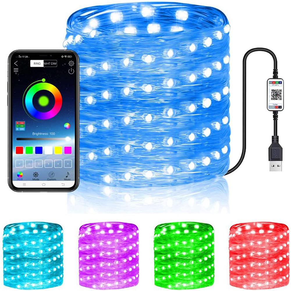 

Светодиодная Smart LED RGB гирлянда СolorWay Bluetooth 100 LED 10 м (синхронизация света с музыкой) Разноцветная (CW-GS-100L10UMC)