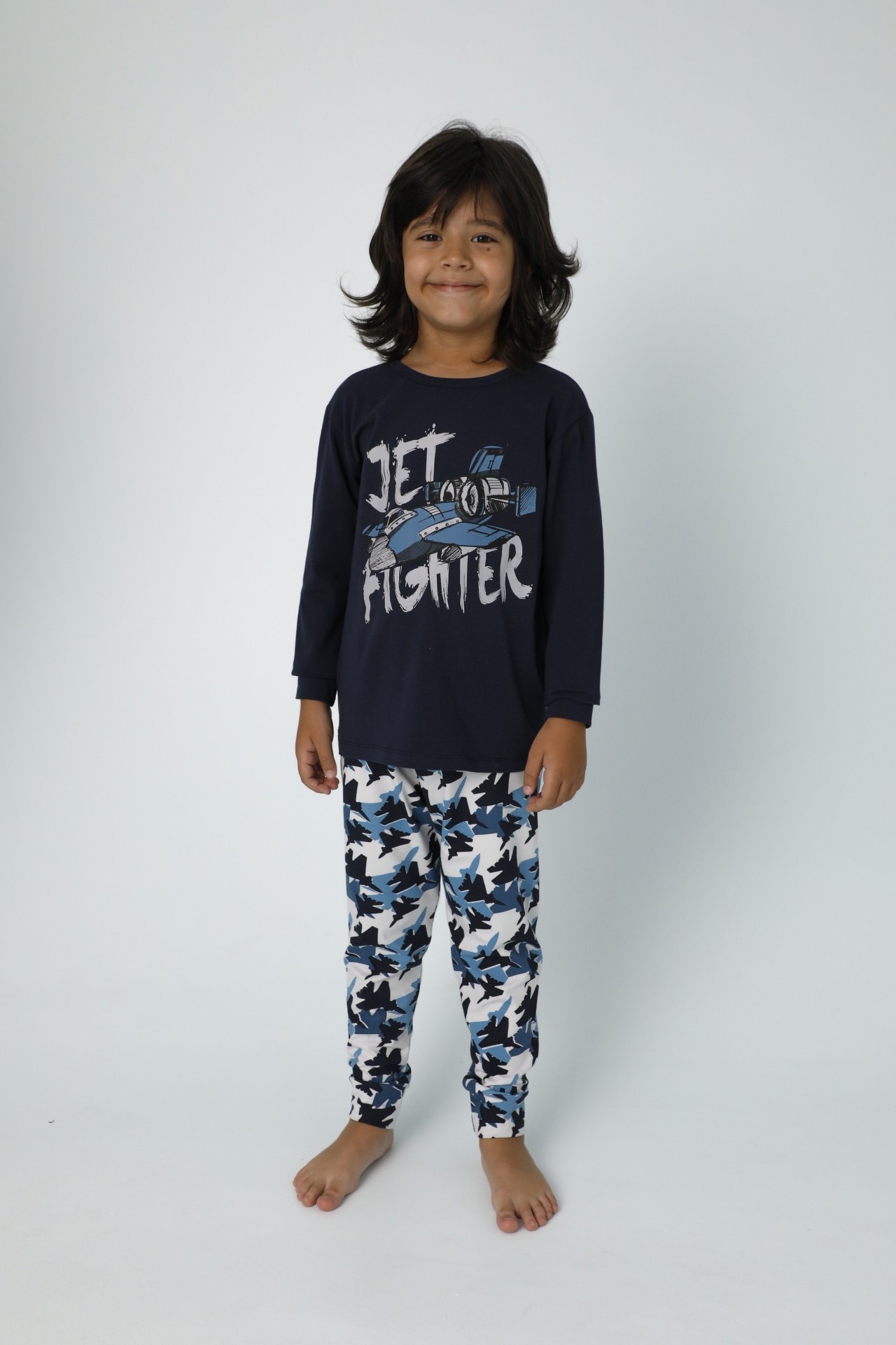 

Детская пижама для мальчика Donella Турция 11553 домашний костюм с самолетом хлопок и эластан р. 4\5 на рост 104-110 см синий