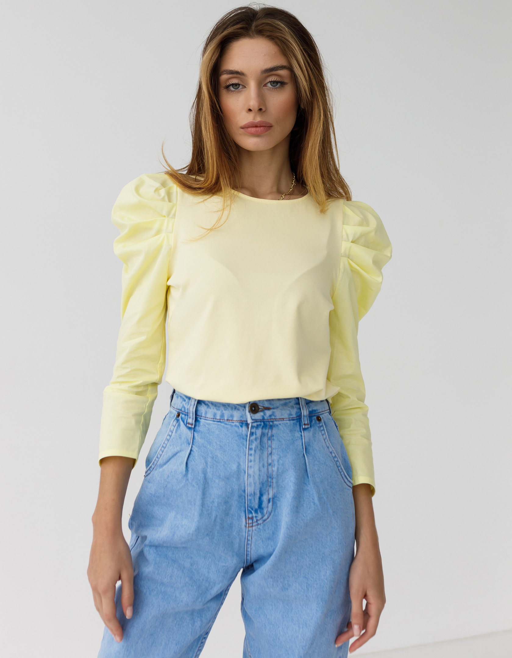 

Блуза деми Wear me женская нарядная с рукавом фонарик  Жёлтый 2w/14/50, Блуза деми Wear me женская нарядная с рукавом фонарик XS Жёлтый 2w/14/50