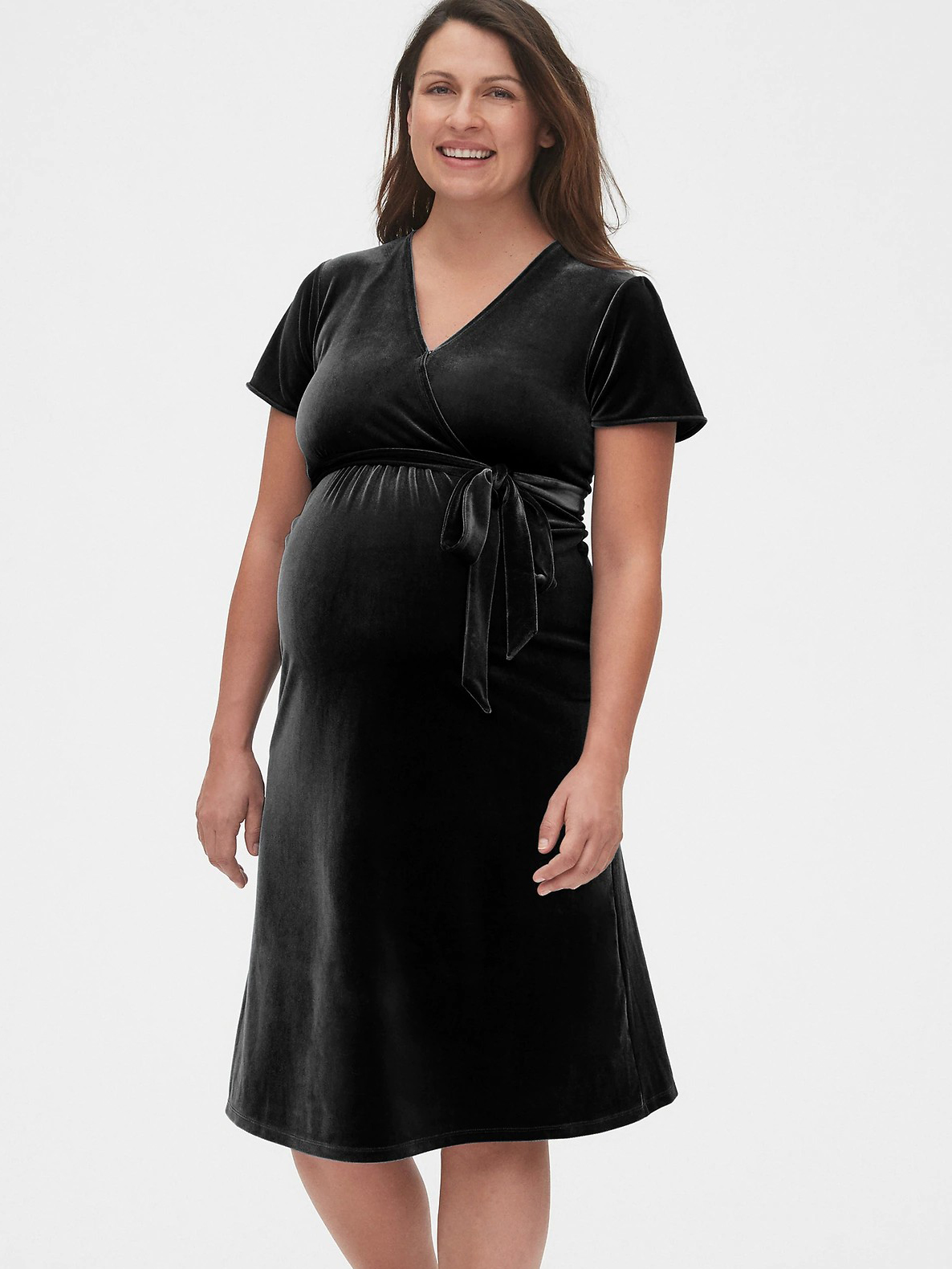 Акція на Сукня на запах для вагітних міді жіноча Gap 296703801 S Чорна від Rozetka