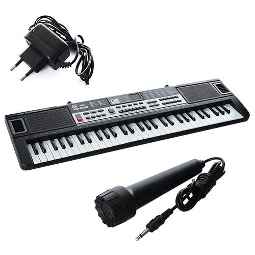 

Синтезатор игрушечный MQ6120 61 клавиша, микрофон, 6 тонов, 6 ритмов,10 песен,