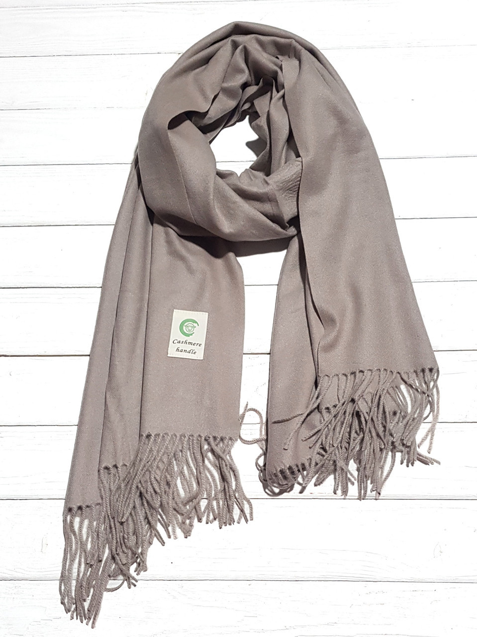 

Теплый шарф палантин Cashmere Хамар 180*65 см однотонный капучино