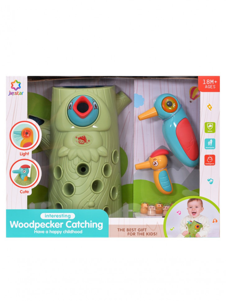 

Игра магнитный дятел с гусеницами 25858E (Синий)
