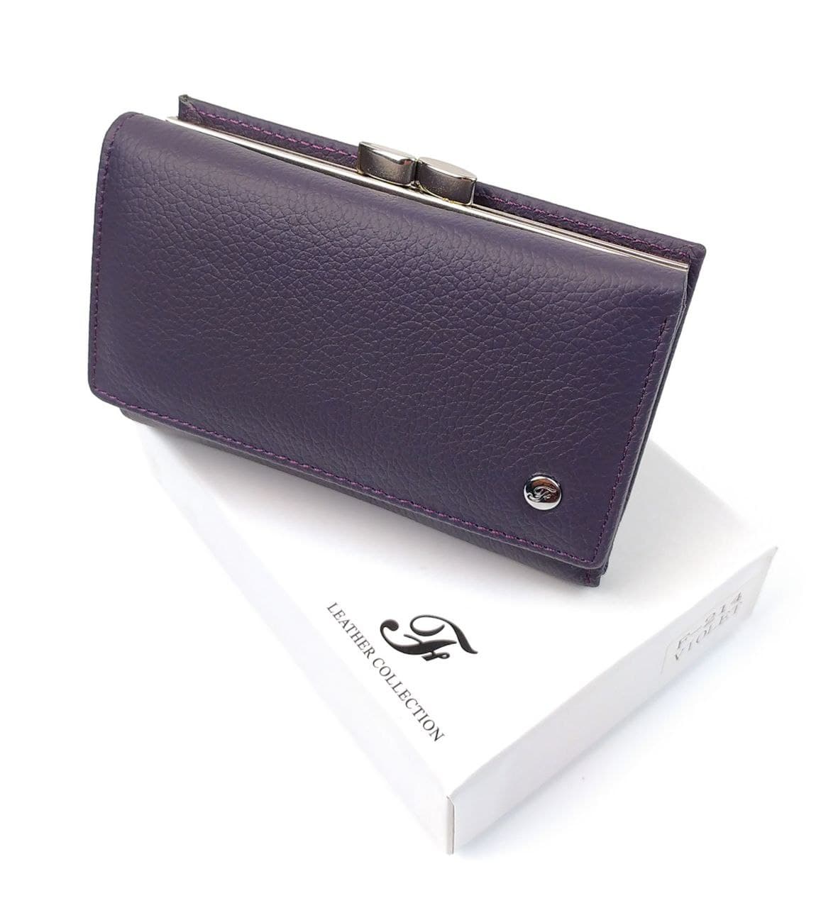 

Компактный женский кошелек из натуральной кожи Salfeite F-214-VIOLET фиолетовый