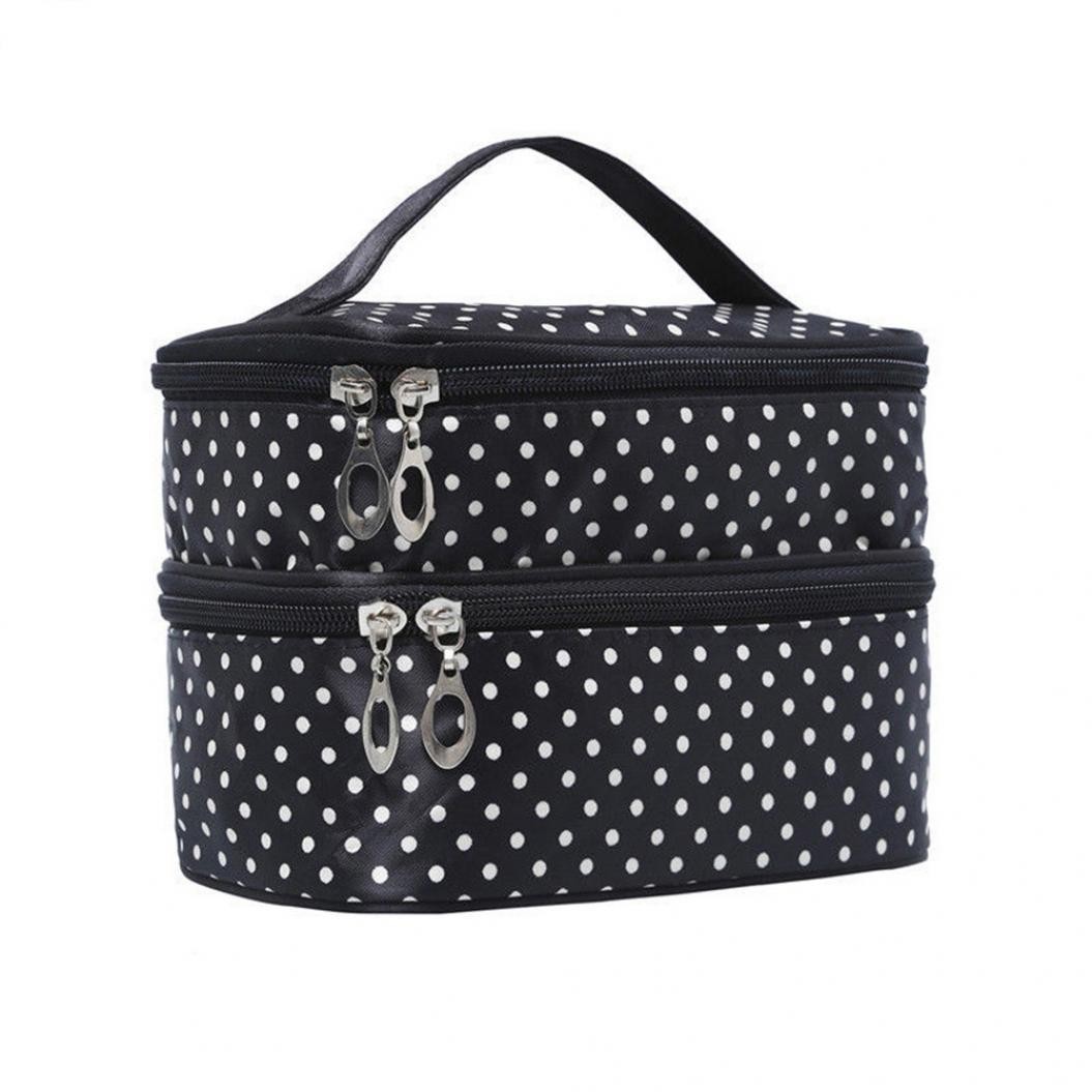 

Косметичка Polka Dot Double Layers Cosmetic Bag в горошек Cosmo Shop