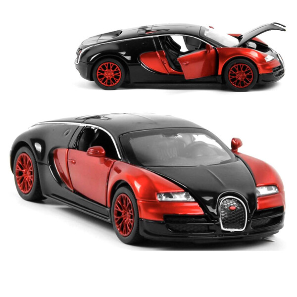 

Коллекционная машинка Bugatti Veyron моделька металлическая игрушечная 1:32 Черно-красный (3176919)