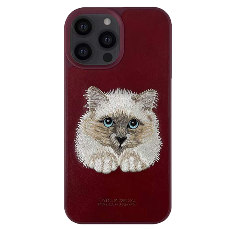 

Чехол с вышивкой "Кот" Santa Barbara Polo Savanna для iPhone 13 Pro Max из кожи