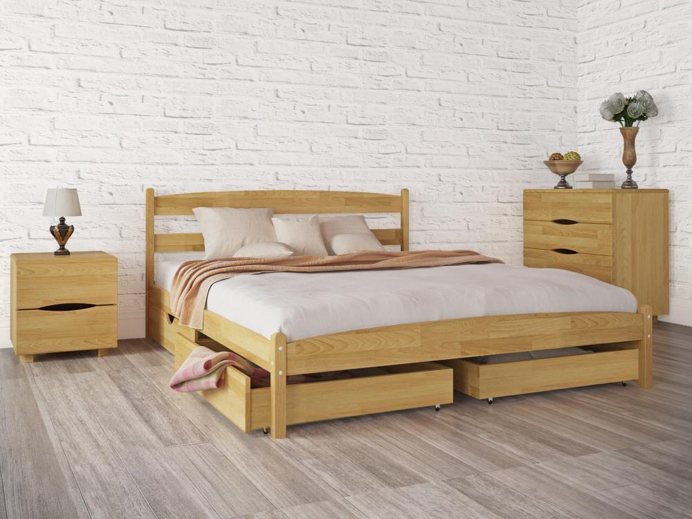 

Кровать Олимп Лика без изножья с двумя ящиками 180x190 Бук
