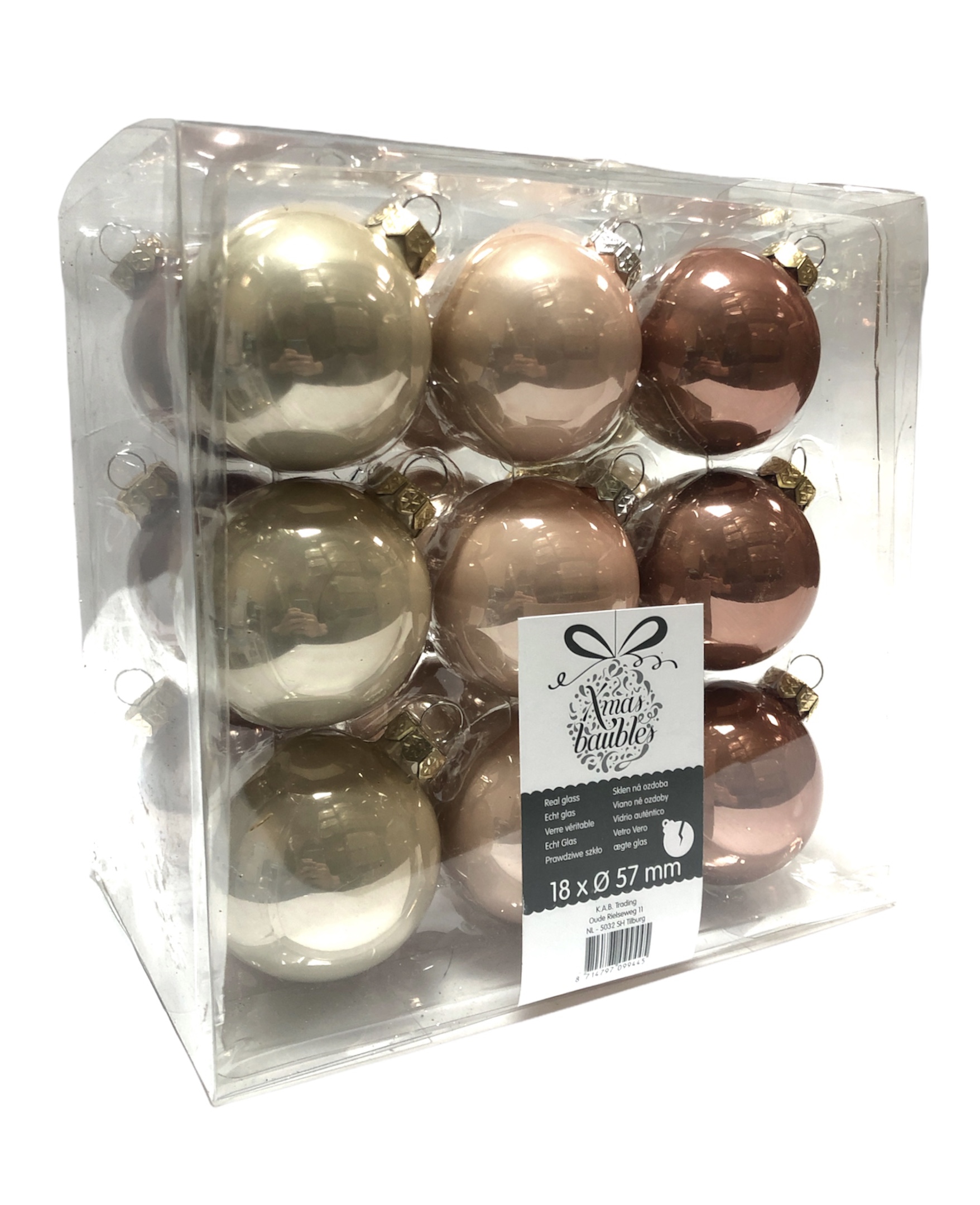 

Набор новогодних елочных игрушек Xmas baubles 18 шт. Ø 57 мм Xmas baubles разноцветный N3-10001