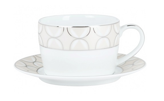 

Чашка для сніданку з блюдцем Dankotuwa Porcelain Bowtie 360 мл