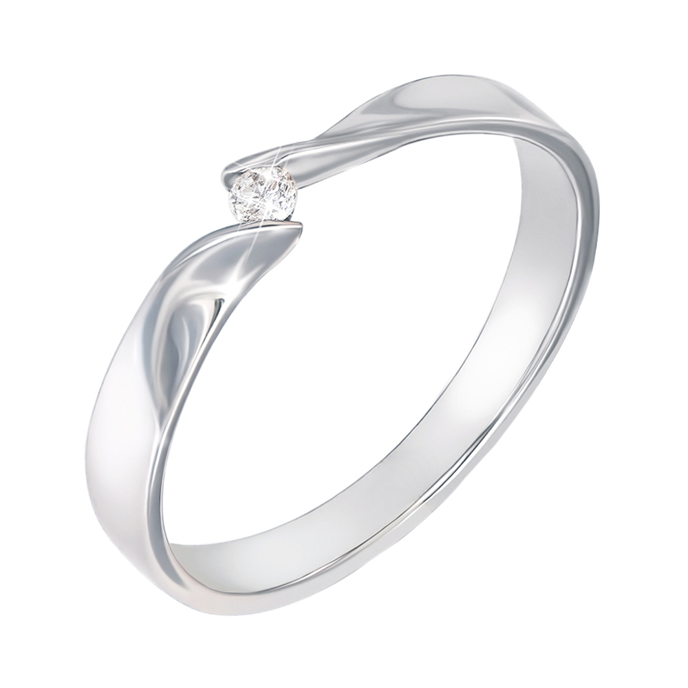 

Кольцо из белого золота с бриллиантом и родированием 000134560 17 размера