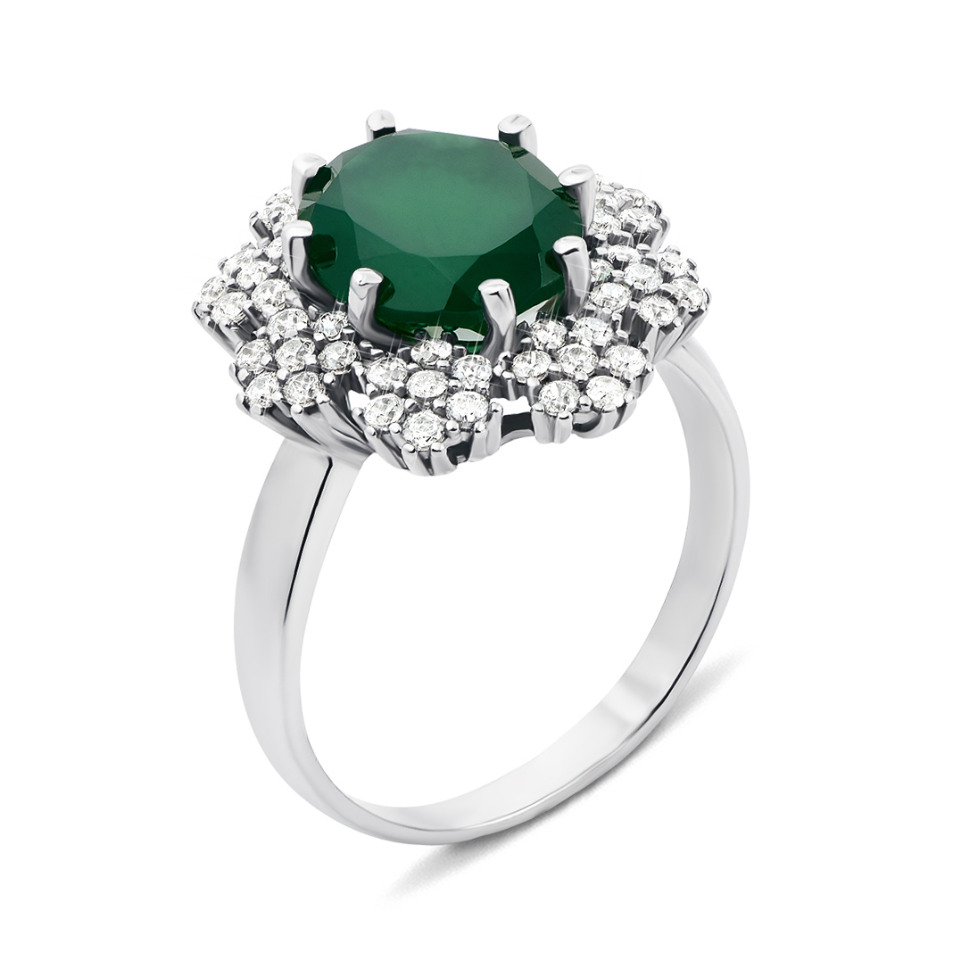 

Серебряное кольцо с агатом и фианитами 000134388 16 размера