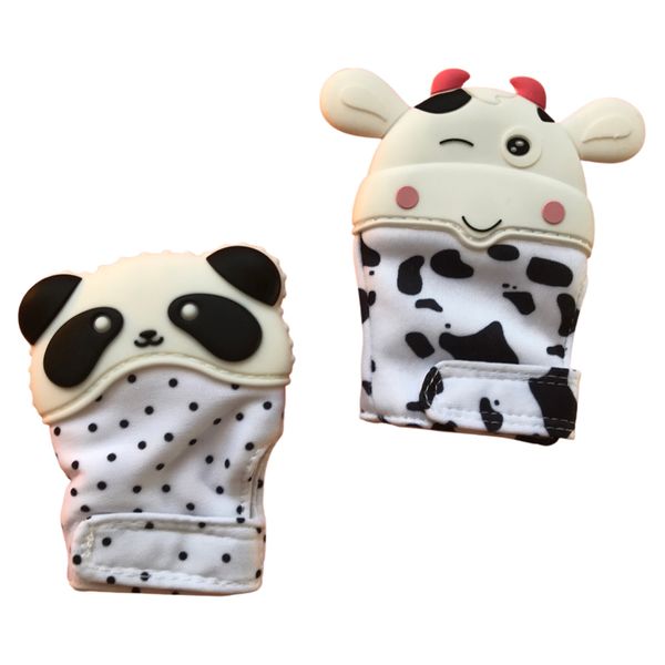 

Варежка грызунок для ребенка 2шт Borjay "Panda & Cow" White PPSCPA2S3787
