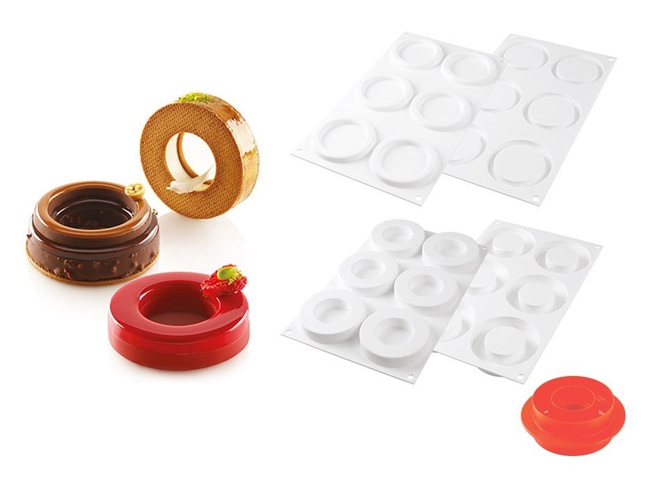 

Форма силиконовая для десертов d 85/50 мм, h 18 мм 2 формы+каттер Silikomart (THE RING 65)