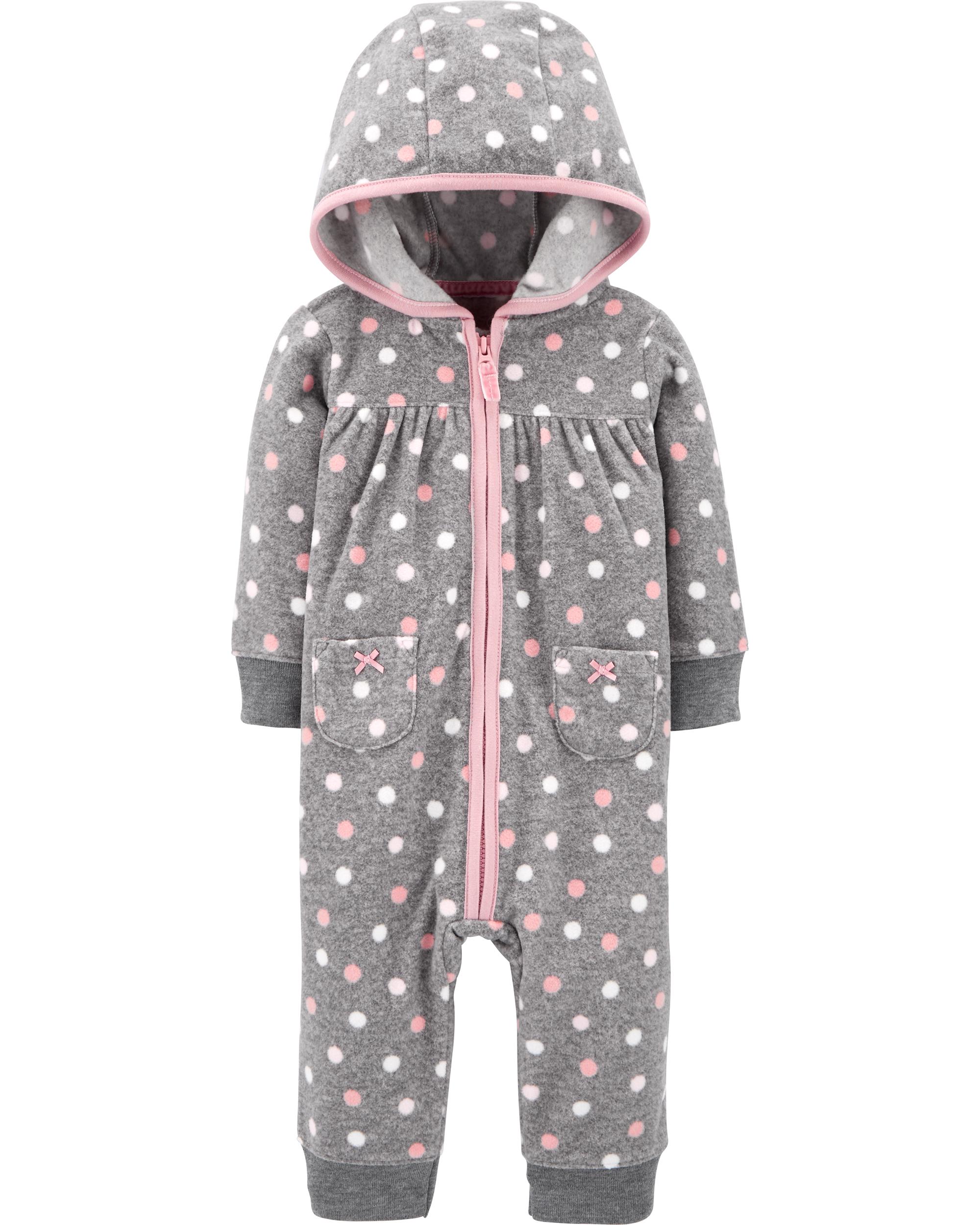 

Комбинезон флисовый Carter's в разноцветный горошек 76-81 Серый 1J157510