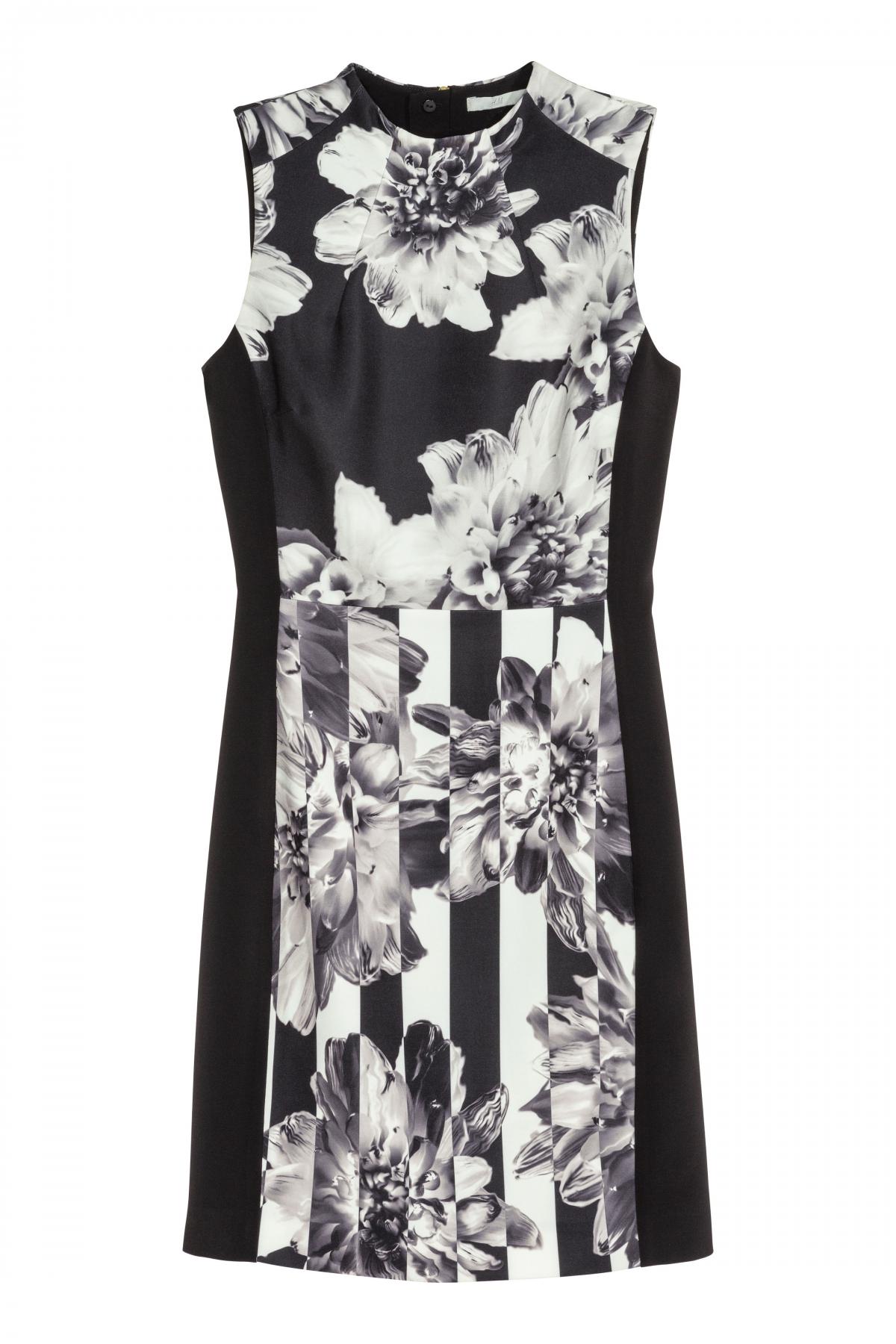 

Платье с рисунком H&M  Черное, Платье с рисунком H&M 34 Черное