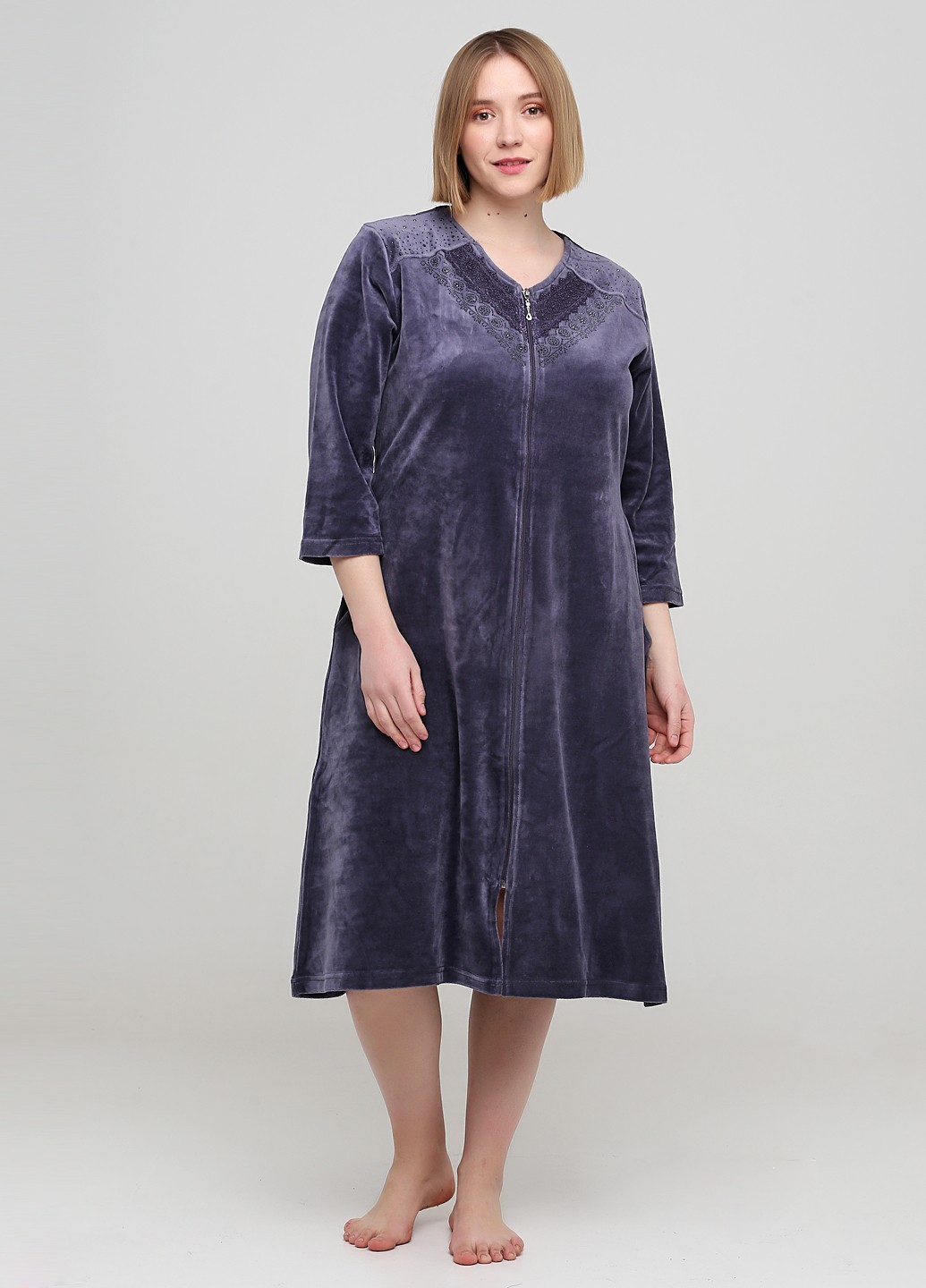 

Халат Romeo Life  графитовый 3533-47, Халат Romeo Life 5XL графитовый 3533-47