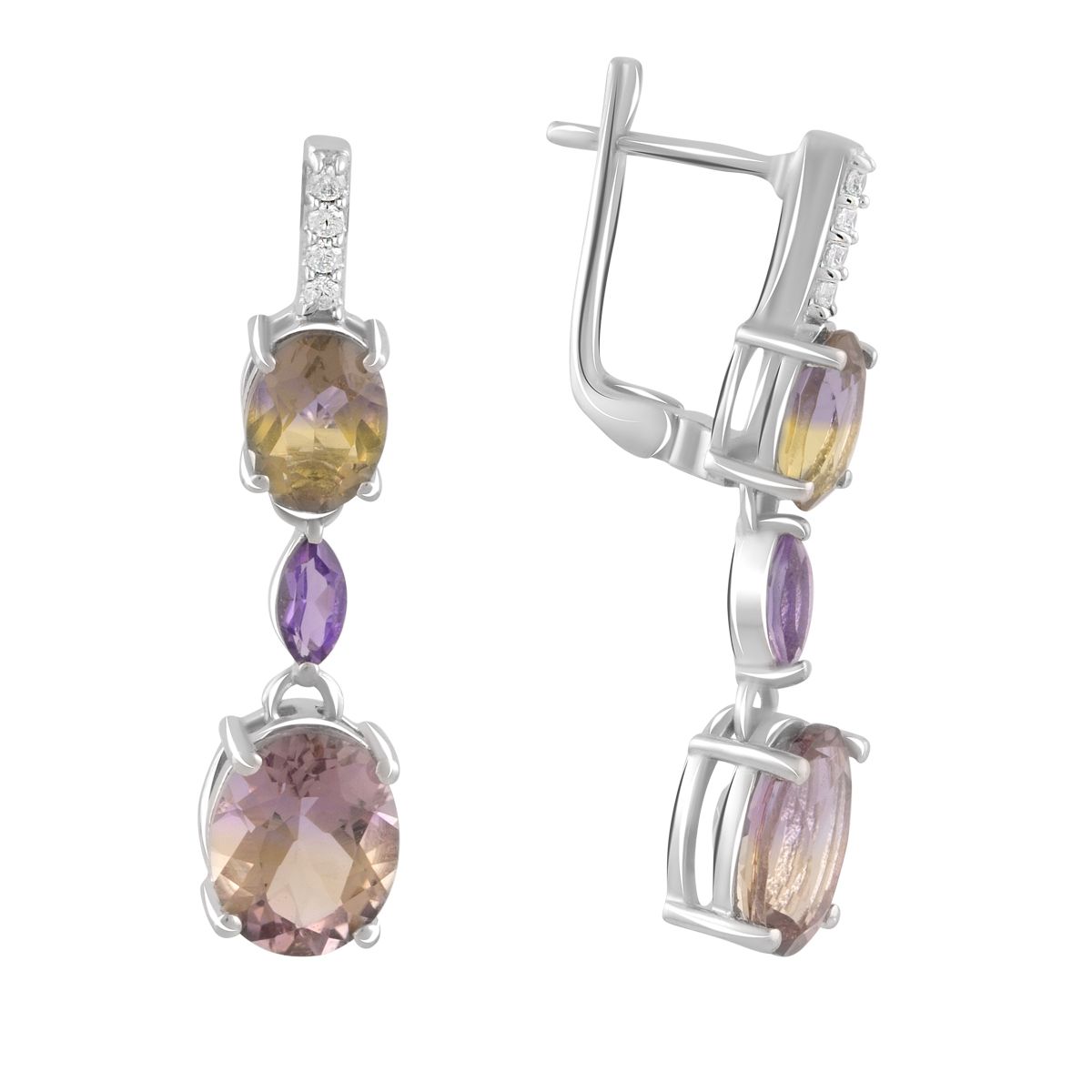 

Серебряные серьги jill с аметрином nano 4.75ct