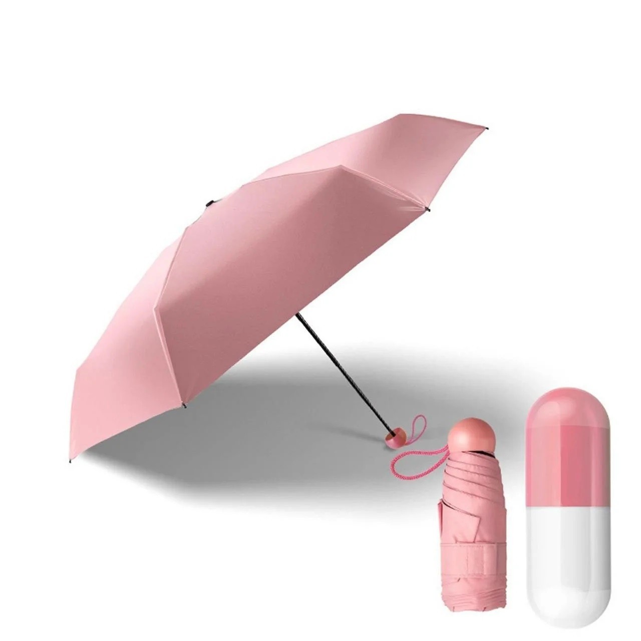 

Карманный мини зонт в капсуле Umbrella розовый