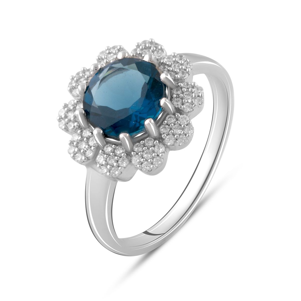 

Серебряное кольцо jill с топазом Лондон Блю 1.588ct 18 размер