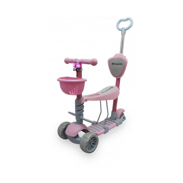 

Самокат Трехколесный Maraton Tucson 5 в 1 с фарой, Розовый 1307