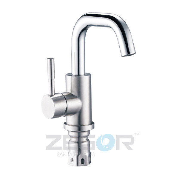 

Смеситель на умывальник Zegor SAP1-A090 / inox /