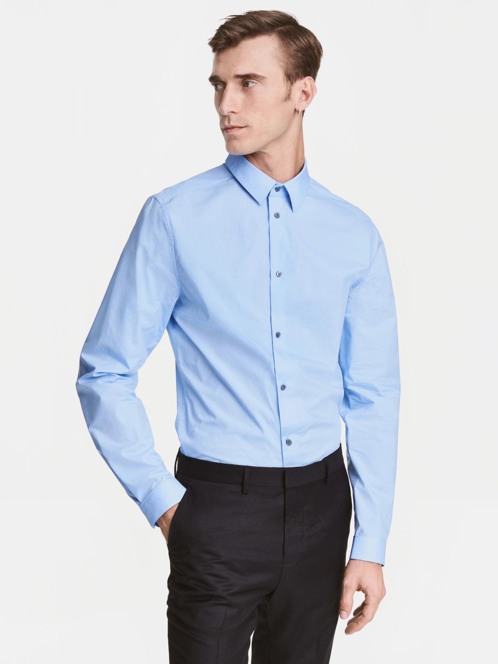

Рубашка H& XAZ163940PSLL  Голубая, Рубашка H&M XAZ163940PSLL M Голубая