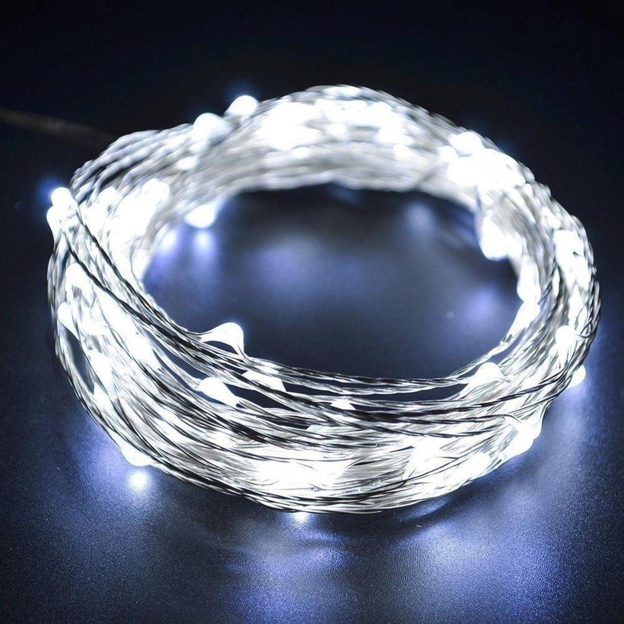 

Гирлянда светодиодная нить Xmas Cooper 30 Led 3M USB на батарейках холодный белый