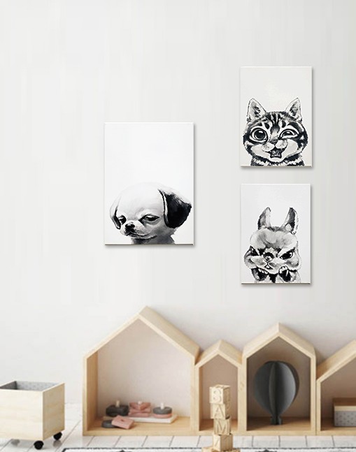 

Комплект из 3 постеров "Кот", "Кролик", "Собака" Frames Posters Decor