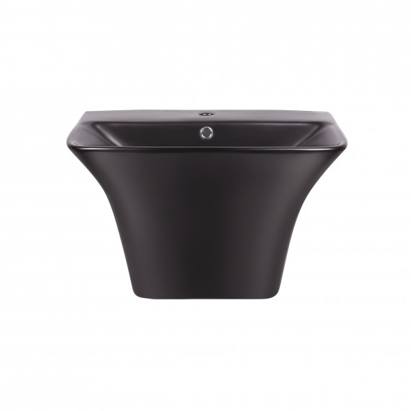 

Раковина подвесная моноблок Qtap Crow 600х430х385 Matt black с донным клапаном QT0511G835MB