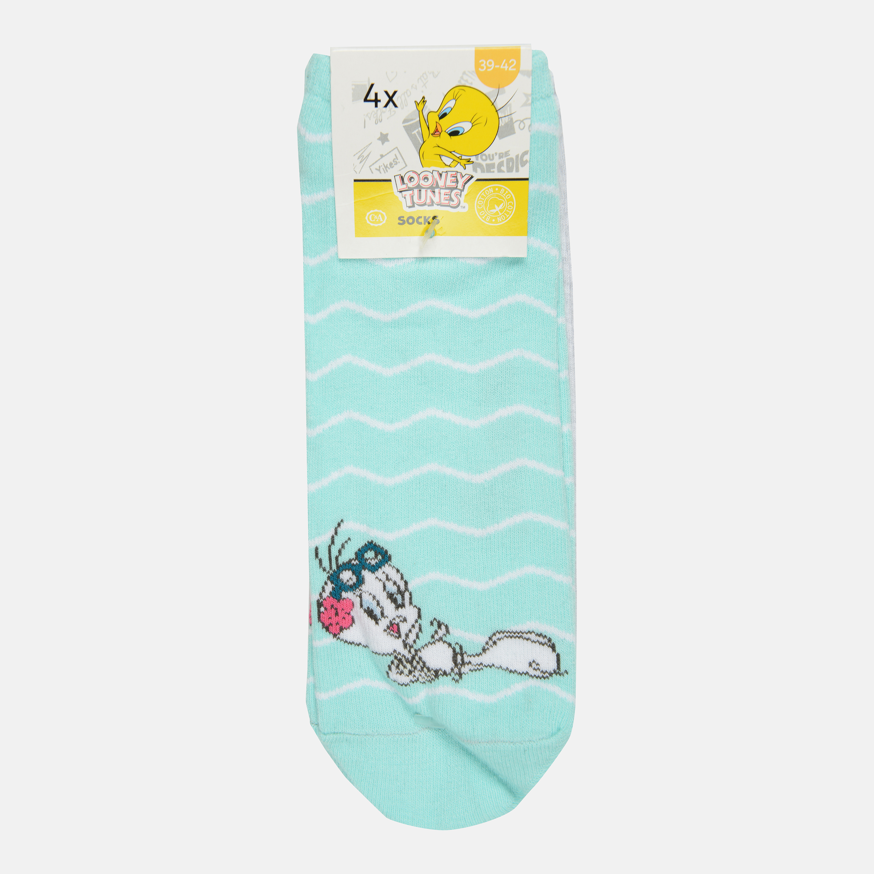 

Набор носков C&A 4868875 39/42 4 пары Мятный/Серый с рисунком