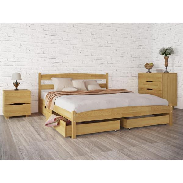 

Кровать Олимп Лика без изножья с двумя ящиками 180x200 Бук