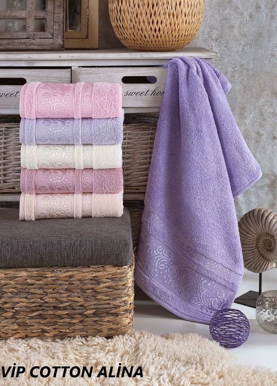 

Набор махровых турецких банных полотенец Cestepe VIP Cotton ALINA 70х140 см