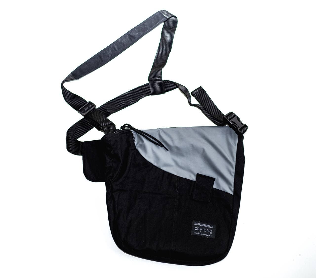 

Зручна повсякденна стильна спортивна пляжна похідна сумка City bag 3-strap OBSESS водо, вітронепроникна з регулятором лямки Кежуал для жінок та чоловіків Чорно сіра
