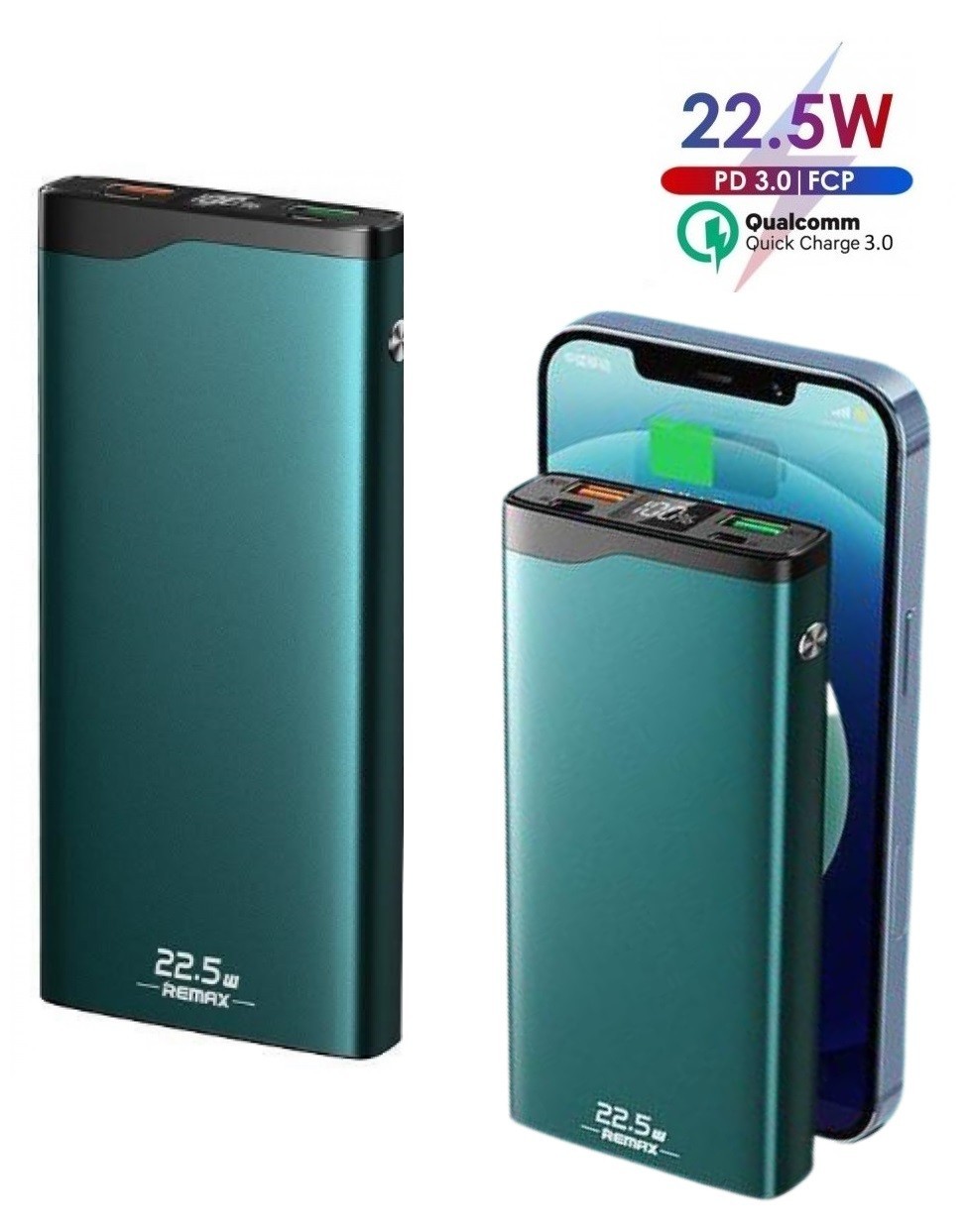 

Павербанк Remax Kingkong II 10000 mAh 22.5W PD+QC Fast Charging Green