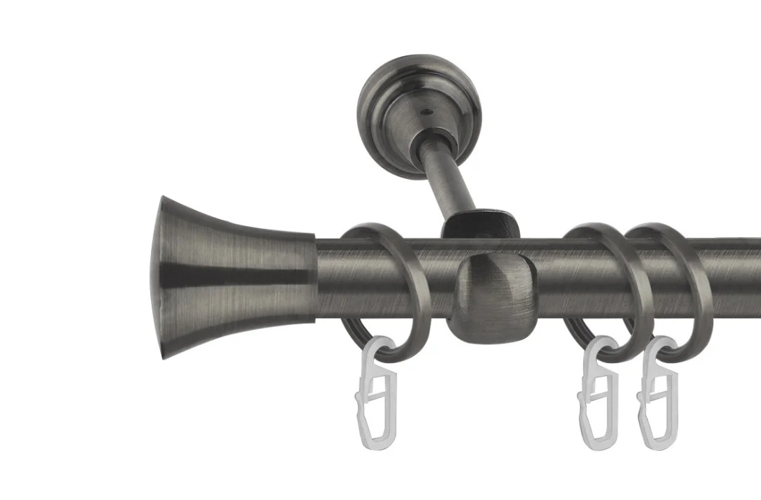 

Карниз для штор одинарный Sundeco Принц ø 16 мм 200 см черный мат