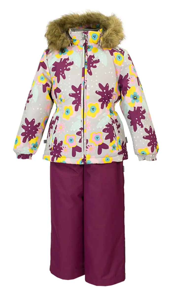 

Детский комплект Huppa Хуппа Wonder светло-серый с принтом/бордовый, размер 116 (41950030-81928-116)